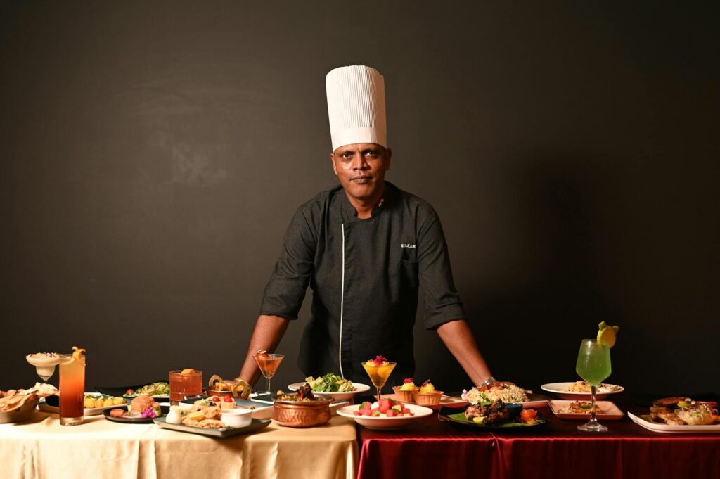 Indian restaurant chef preparing food in compliance with FSSAI standards