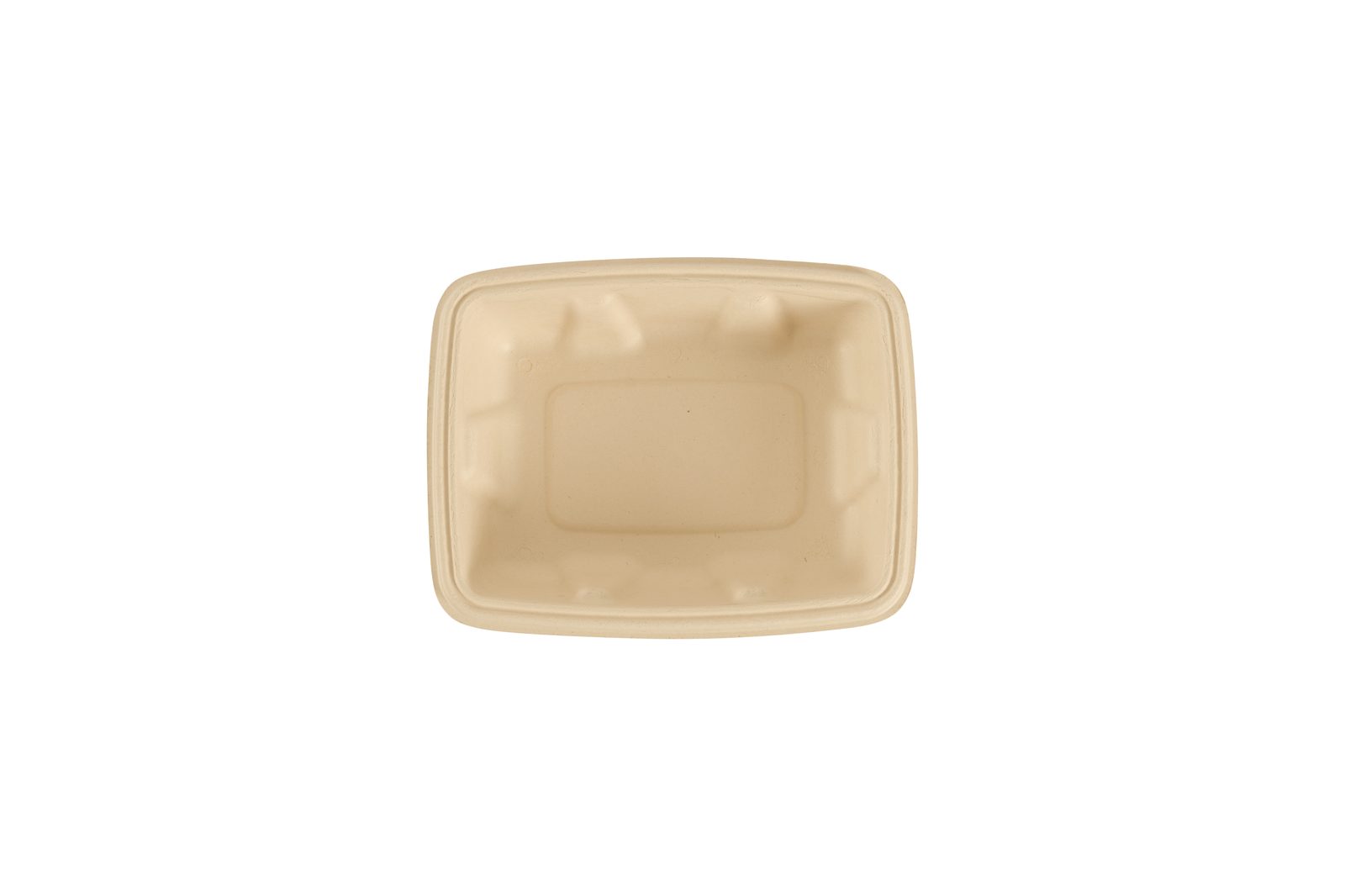 CHUK 500ml compostable bagasse delivery container with a secure lid on a white background