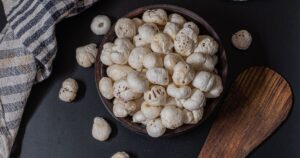 Roasted makhana (fox nuts), a permitted Janmashtami vrat fasting ingredient used in kheer and snacks